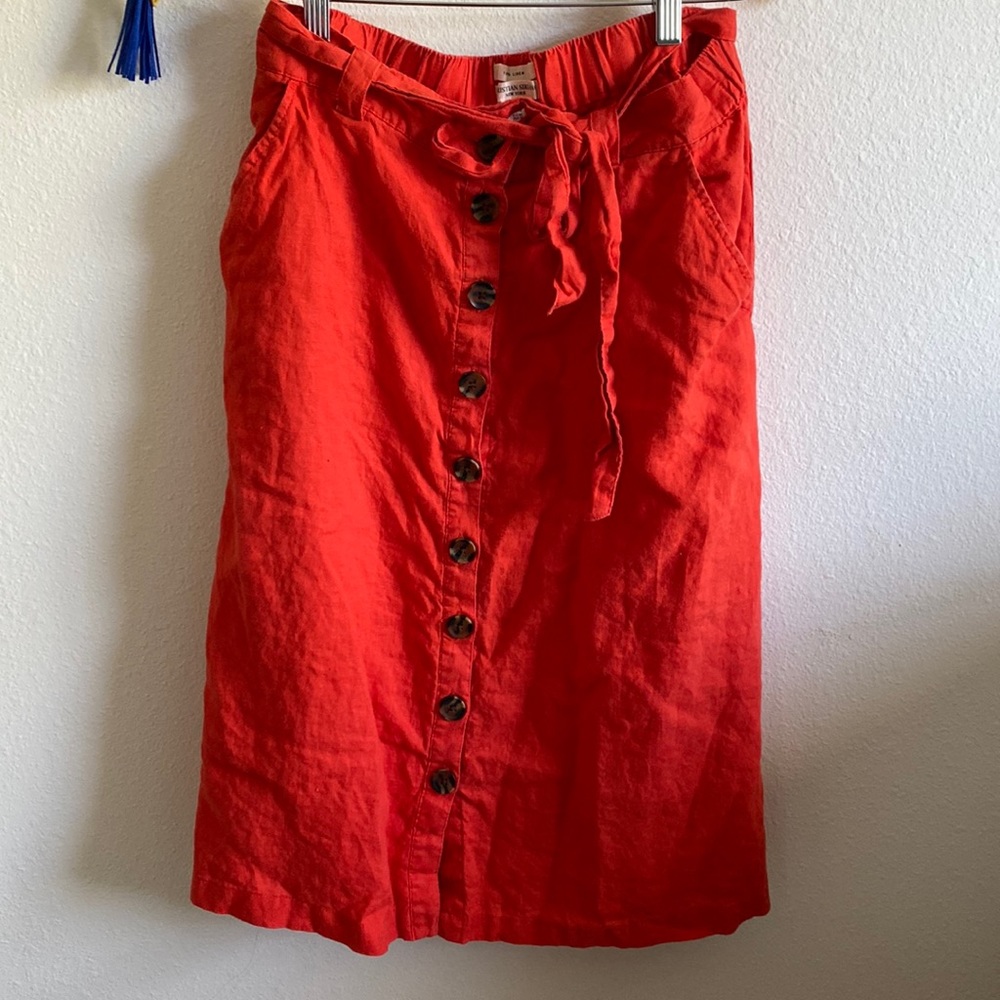 Linen Midi Skirt